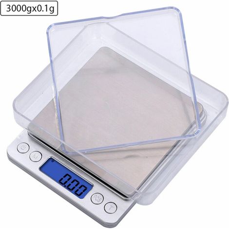 Balance de cuisine numérique, rechargeable par USB, mini balance alimentaire 1 kg/0,1 g, balance de cuisine électrique, balance numérique étanche rechargeable par USB, acier inoxydable (1/5)