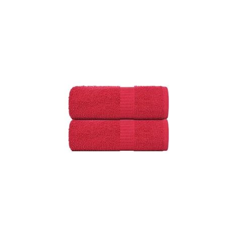 Waschlappen, 2er-Set, rot, 30 x 30 cm, 360 g/m² - Crezuo (1/5)