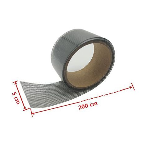 NASTRO RIPARATORE RETE ZANZARIERA FIBRA EFFE - ADESIVO GRIGIO MM 50 ML 2- 2 pezzi