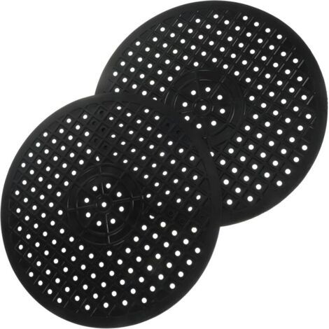 Tapis d'Égouttage en Caoutchouc Rond 2 Pièces pour Évier et Plan de Travail la Cuisine Séchage Rapide Noir Pliable et Léger (1/4)
