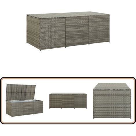 Gartenbox Poly Rattan 180x90x70 cm Grau - Gartenbox - Auflagenbox - Gartenmöbel - Outdoor Box - Rattan Gartenmöbel