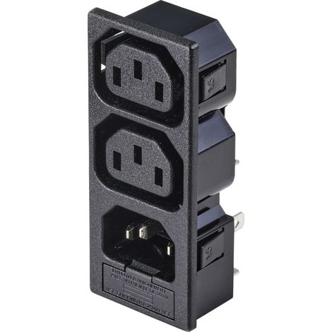 TRU COMPONENTS TC-10475852 Kaltgeräte-Steckverbinder C13, C14 Buchse, Einbau vertikal, Stecker, Einb (1/3)
