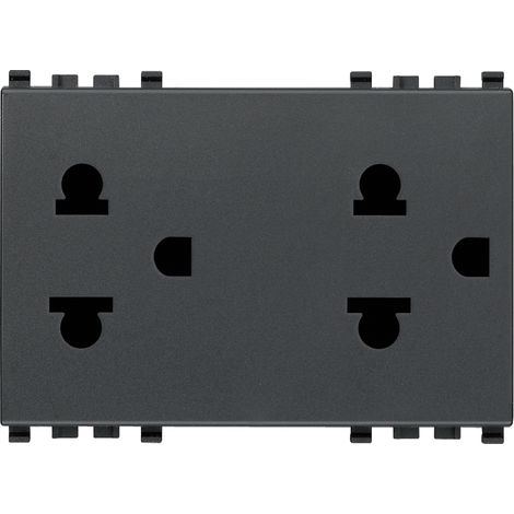 VIMAR - 20249 Zwei SICURY 2P+T 16A USA+EU Steckdosen, grau