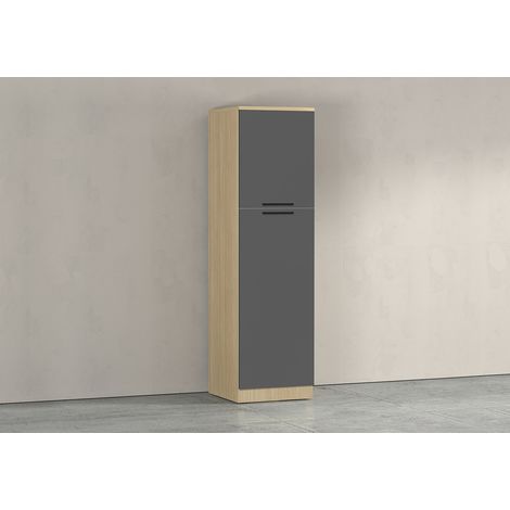 Colonne de cuisine moderne 60 cm anhtracite mat/chêne Louna (1/5)