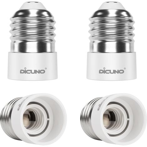 E27 vers E14 Adaptateur de douille, Douille de lampe, Lot de 4 Convertisseurs de culot à grande vis E27 vers petite vis E14, 200W, 250V, Résistance max à la chaleur 165 ℃ (1/5)