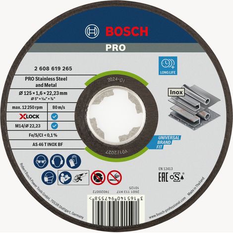 Bosch PRO Stainless Steel and Metal X-Lock Trennscheibe, 125 x 1.6 x 22.23 mm, gerade, oSa (1/5)