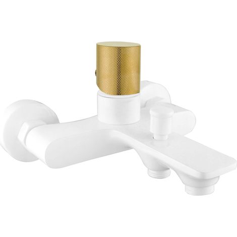 Mexen Royo One robinet de bain, Blanc/Or - 72231-25 (1/2)