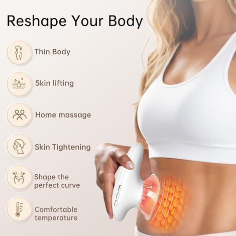 Elektrisches Schröpftherapiegerät mit Rotlicht, Wärme und Massage – Wiederaufladbares Vakuumgerät gegen Cellulite, Muskelschmerzen und Entspannung – inklusive 2 austauschbaren Köpfen (1/5)