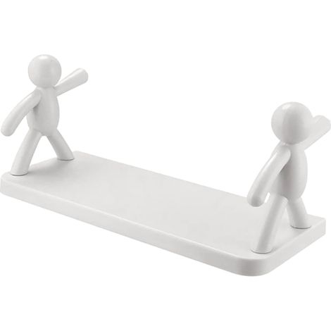 Étagère murale grise, sans perçage, idéale pour la salle de bain, en polypropylène durable, avec (1/5)