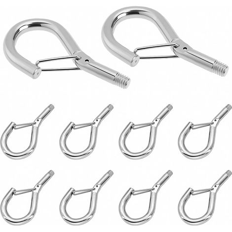 Lot de 10 crochets à vis M6 avec boucle à ressort pour lampes, panneaux suspendus (1/5)