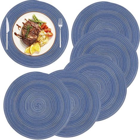 Runde Tischsets aus Baumwolle, hitzebeständig, geflochten, rutschfest (1/4)