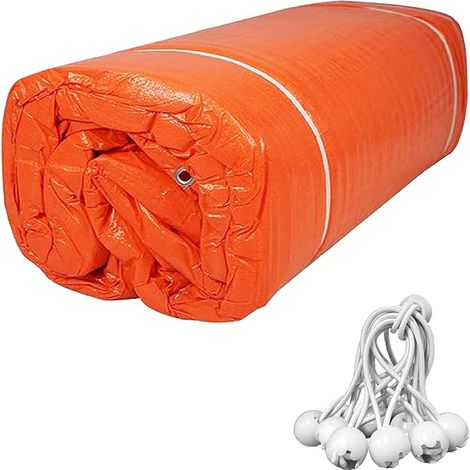 Bâche isolante épaisse, couverture d'entretien du béton, bâche isolante renforcée imperméable, bâche durable, 3,66 × 7,32 m / 366 cm × 732 cm, orange (1/5)