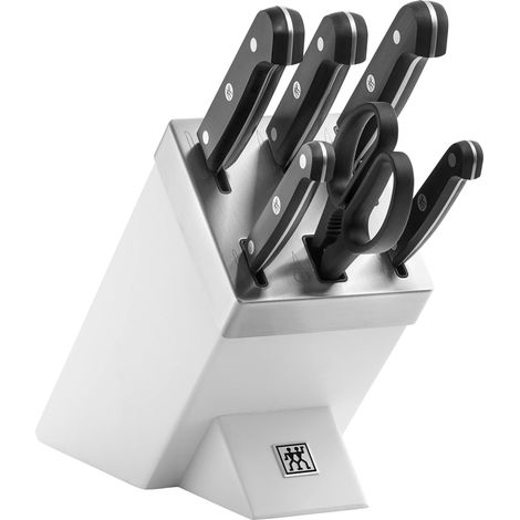 Zwilling Gourmet Set di Coltelli con Ceppo con Sistema Auto Affilante, 7 Pezzi, Bianco (1/5)