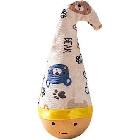En bois Interactive jouet pour chat, Interactive chat Tumbler jouet, Cute Cartoon Teaser pour Kittens, Self-Righting (1/5)
