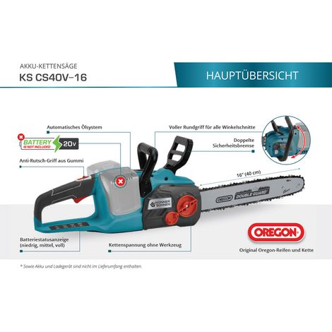 Motosierras de batería KS CS40V-16 + KS C35A-2 + KS 20V4-1 (2 pcs) (1/5)