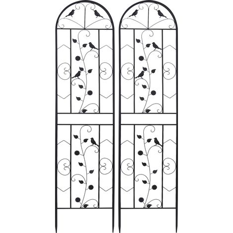 2x Tall Metal Trellis Fence Panel Outdoor Garden Arched Plant Growing Support Privacy Screen (1/5)