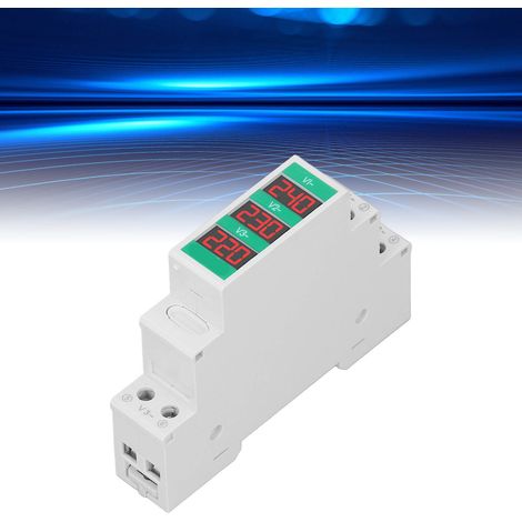 Voltmètre triphasé intelligent à affichage numérique TONGOU pour instruments électroniques et électriques, montage sur rail, 60-450 V CA (1/5)