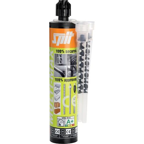 Spit – Résine Multi-Max 410 ml – Kit de scellement chimique pour béton et parpaing – Application facile avec pistolet silicone – 60047