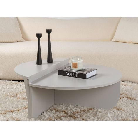 Dmora - Wohnzimmertisch Feglino, Niedriger Wohnzimmertisch, Kaffeeregal, Couchtisch für Sofa, 90x60 h35 cm, Grau (1/5)