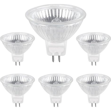 Ampoule Halogene GU5.3 50W 220V, 680lm Blanc Chaud 2700K Dimmable, Ampoule Spot Halogène MR16, pack de 6
