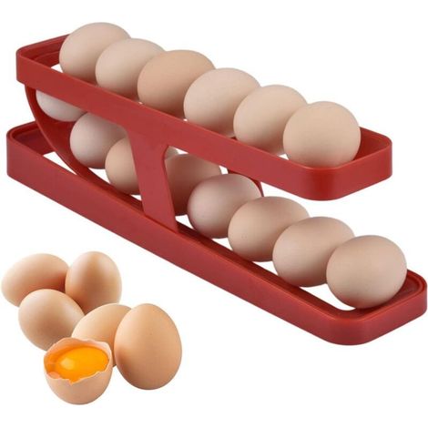 Porte-œufs Frigo,porte-œufs Roulant Automatique Pour Réfrigérateur,rangement Oeuf Frigo,distributeur Oeuf,boîte De Rangement D'œufs (1/5)