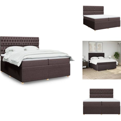 Sommier à lattes de lit avec matelas Marron foncé 200x200 cm - Sommier À Lattes De Lit - Sommiers À Lattes De Lit - Lit - Meuble De Chambre À Coucher (1/5)