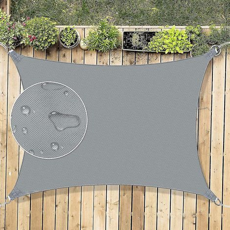 Rechteckiges Sonnensegel 3 x 3 m, wasserdicht, 95 % Sonnenschutz, inklusive Seil, für den Außenbereich, Garten, Hof, Party (1 Stück) (1/5)