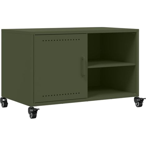 Maison Exclusive - TV-Schrank Olivgrün 68x39x43,5 cm Stahl (1/5)