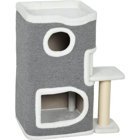 75 cm Cat Tree, Cat Tower Condo for Indoor Cats Scratching Post, Jumping Platform, Grey (1/5)