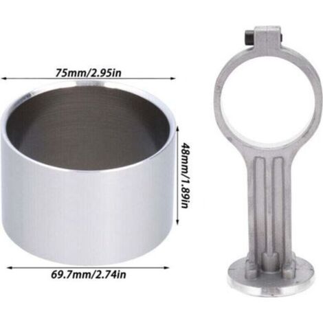 Cylindre Compresseur Air Sans Huile 1100W Silencieux avec Robinet Tournant Sphérique et Bague Intérieure 62mm (1/4)