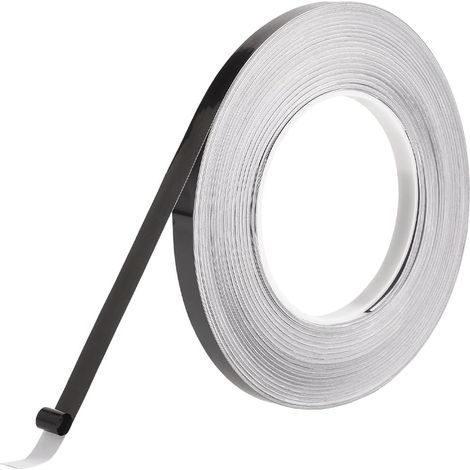 Ruban Adhésif en Polyester Brillant Noir Imperméable de 50 m X 8mm pour Décoration Murale Moulure Miroir Bordure Carrelage pour Travaux Manuels Décoration Murale Arts Graphiques (1/5)