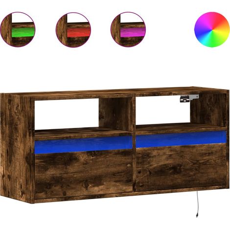 Maison Exclusive - TV-Wandschrank mit LED-Beleuchtung Räuchereich