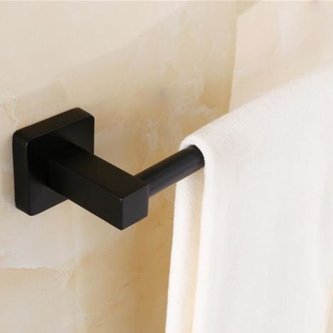Porte-Serviette - Acier Inoxydable Noir Mat - 600 mm - Salle De Bain - 1 Pièce (1/4)