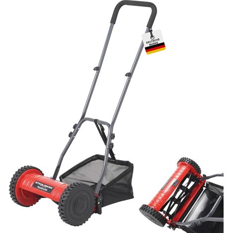 STAHLMANN Spindelmäher RoyalCut – Rasenmäher mit 30 cm Schnittbreite, 27 Liter Fangkorb, 4-stufige Schnitthöheneinstellung – Handrasenmäher manuell - leise und umweltfreundlich (1/5)