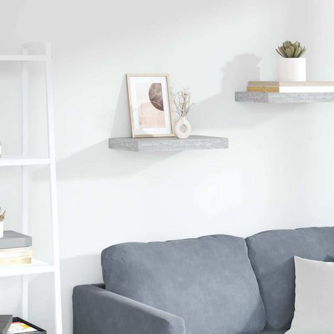 Étagère murale flottante Étagère de Rangement - Meuble de rangement Gris béton 40x23x3,8 cm MDF BV607668 - BonneVie (1/5)