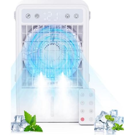 Climatiseur Portable Silencieux 1500ML Climatiseur Mobile avec Télécommande Refroidisseur d'Air Compatible USB 5 Vitesses (1/5)