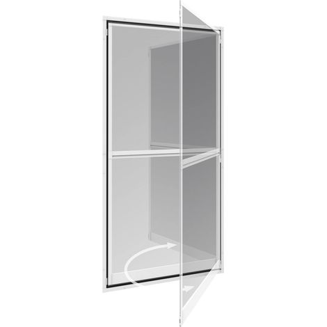 Moustiquaire de porte battante pour porte battante, moustiquaire avec cadre tendu, 100 x 210 cm, blanc (1/5)