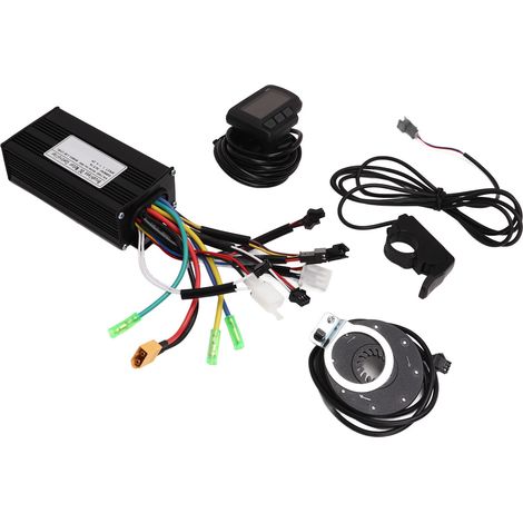 Kit contrôleur moteur vélo électrique 3 modes onde sinusoïdale 9 tubes, accélérateur pouce PAS, écran LCD, compatible 24V 36V 48V (1/5)