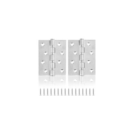 Stück Edelstahlscharniere, 100 x 76 x 13 mm, große, robuste Türscharniere mit 8 Löchern für Türen, Fenster, Schränke und Tierhandlungen (1/5)