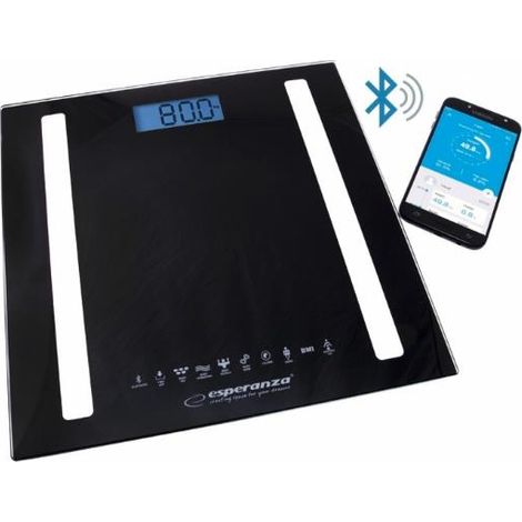 Esperanza EBS016K 5901299954065 - EBS016K B.Fit - Bilancia pesapersone Bluetooth 8-in-1, nero (1/3)