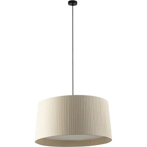 Faro Samba Simple Lampada a sospensione cilindrica da soffitto Nero opaco, Beige 3x E27 (1/4)