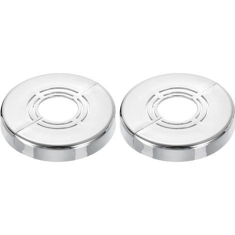 sourcing map Lot de 2 brides murales fendues en plastique de 1 cm d'épaisseur pour décoration de robinet de tuyau d'eau, argenté (1/5)