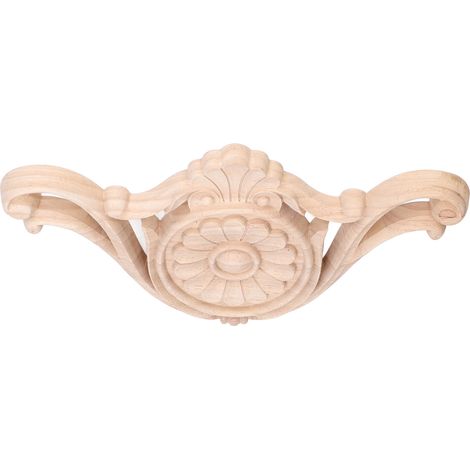 Panneau décoratif en bois d'hévéa avec relief sculpté, accessoire de meuble de style européen, emballage avec coussin d'air, modèle 1 (1/5)