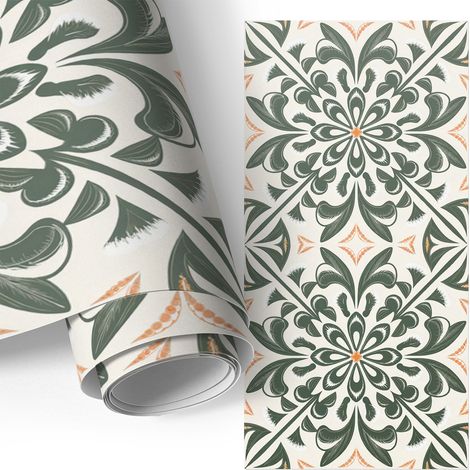 Möbelfolie - Klebefolie für Möbel - Selbstklebende - Deko-Folie für Küche Schrank Tisch & Fensterbank - Retro-Fliesen 50x100 cm