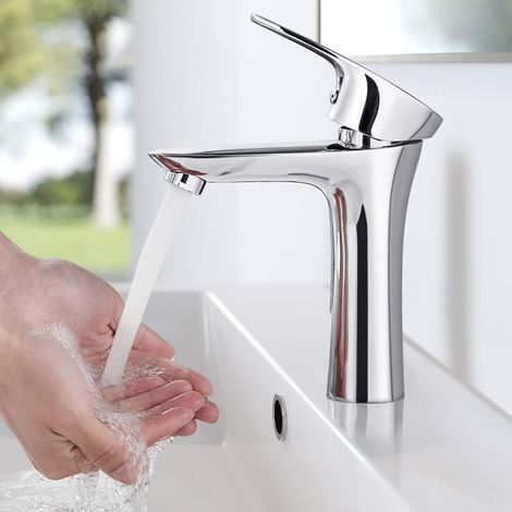 Rubinetto per lavabo da bagno in ottone cromato, miscelatore per lavabo da bagno per B