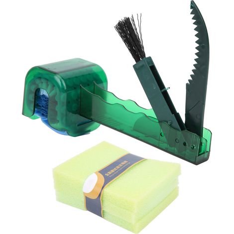 Kit de nettoyage multifonctionnel pour chaîne de vélo comprenant une brosse douce et une éponge. (1/5)