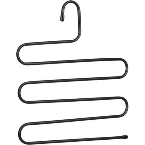 Metallkleiderbügel mit 4 Positionen zur platzsparenden Aufbewahrung im Kleiderschrank, mit Clips, silberfarben, 38 x 32,5 cm (1/3)