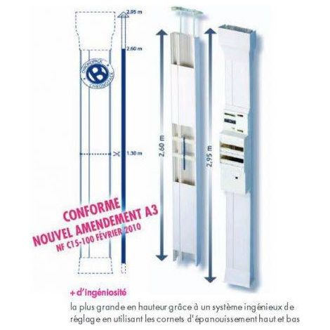 Pack Tecnica-GTL Monopack250 250x65 1 socle compartimenté 1 couvercle blanc IBOCCO B08702 (1/2)