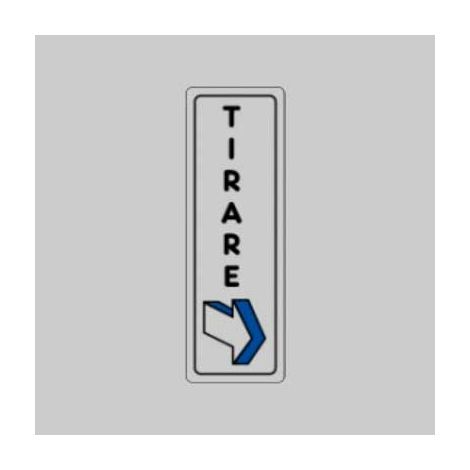 ETICHETTA 'TIRARE' CON FRECCIA 15x5 cm