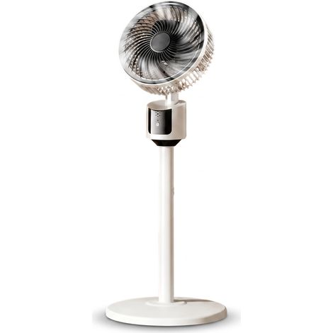 Aquí está la traducción al francés: Ventilador de pedestal USB, 3 velocidades oscilantes, ultra silencioso  Rejilla metálica y base de ABS: ideal para el dormitorio, la oficina y para acampar. (1/5)